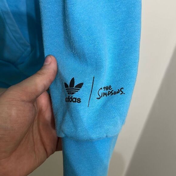 Adidas The Simpsons Collaboration Mens Blue Fleece Squishee Hoodie Size Medium - Picture 3 of 11